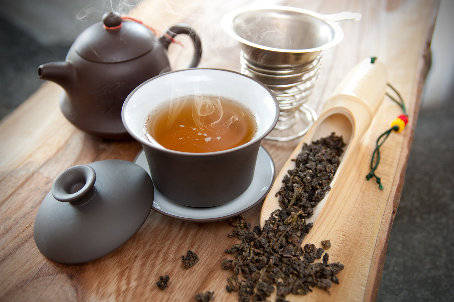 Oolong Tea in Cup on Table