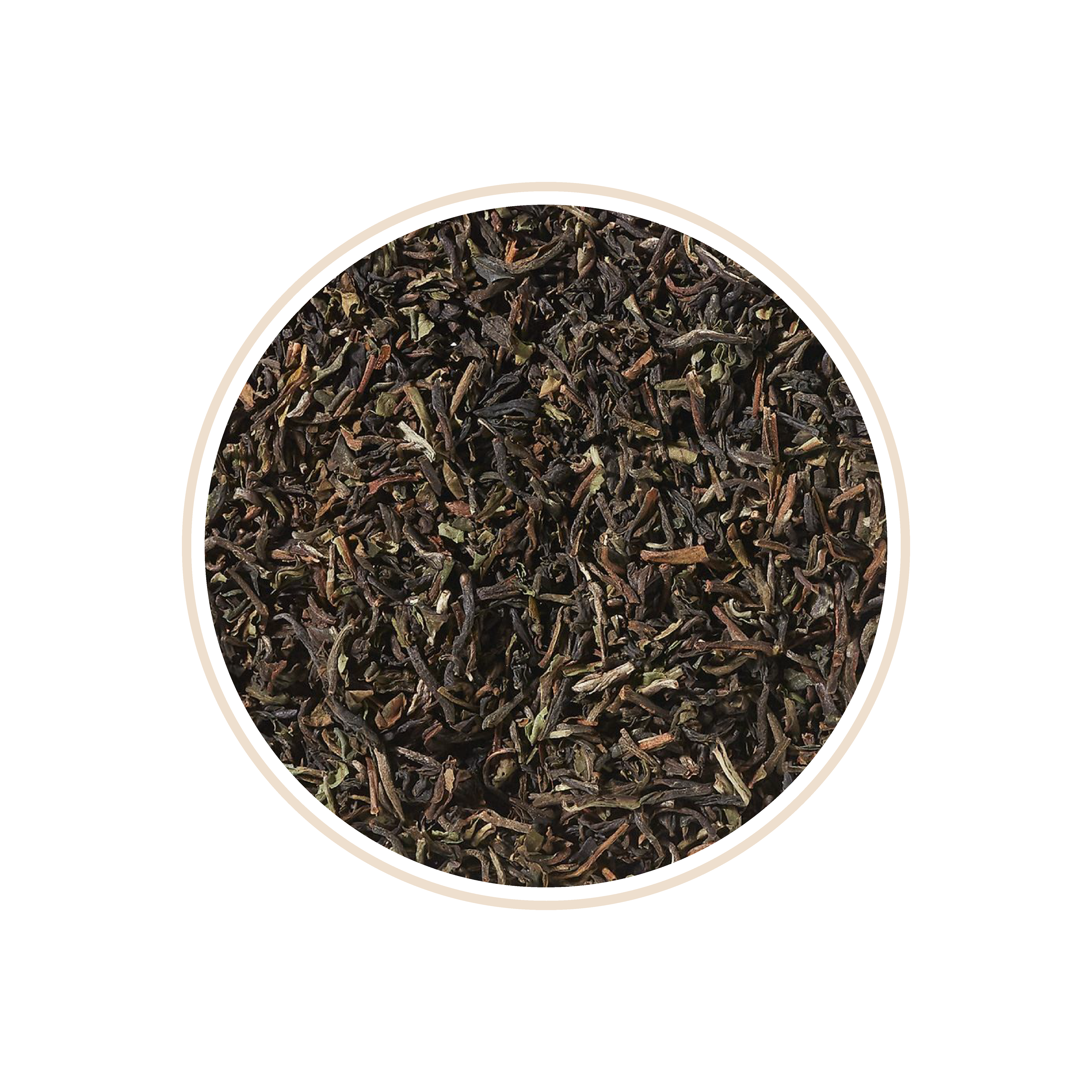 Fine chopped black tea leaves with a dry texture.