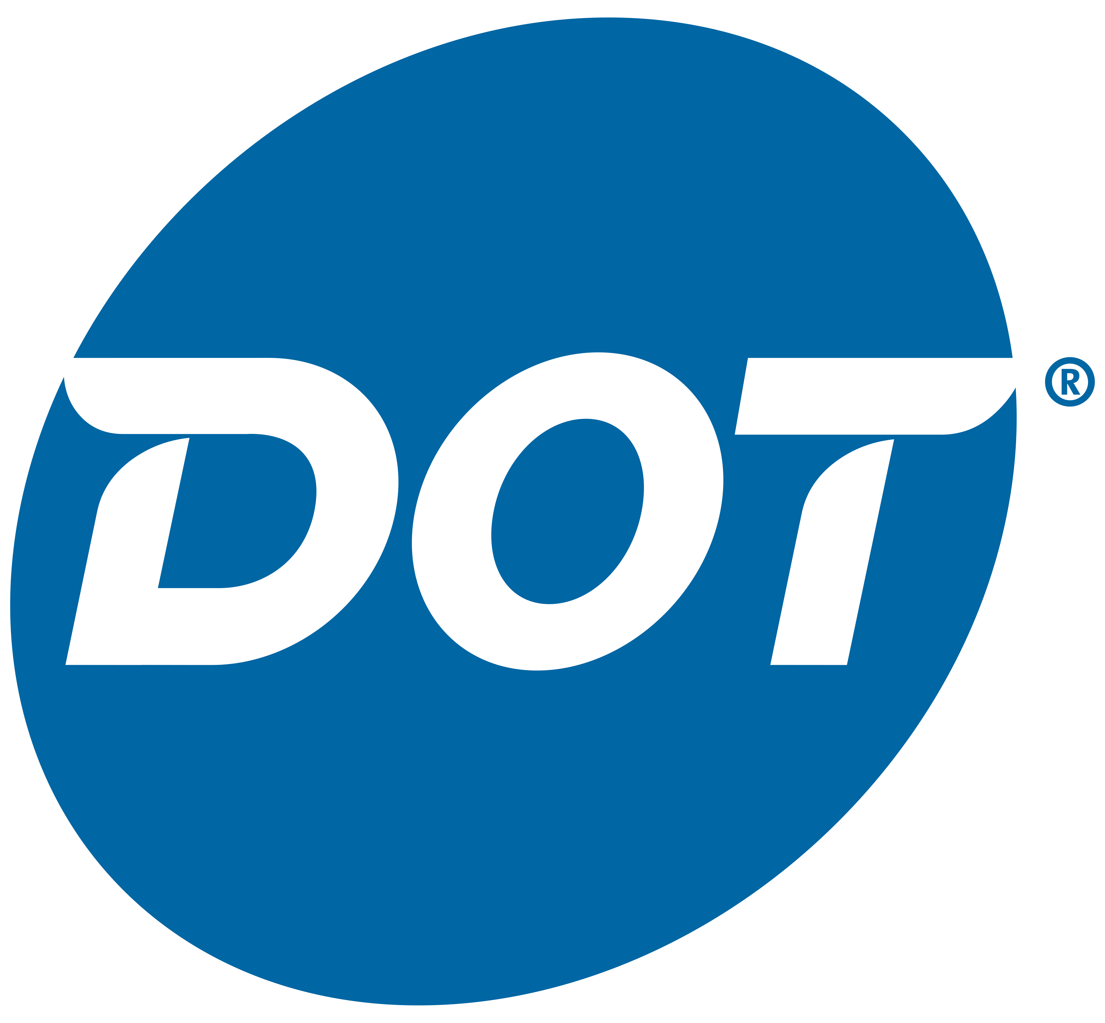DOT in white text on a blue circle.