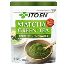 Package of ITO EN Matcha Green Tea Unsweetened Powder, net weight 2 oz (56g).