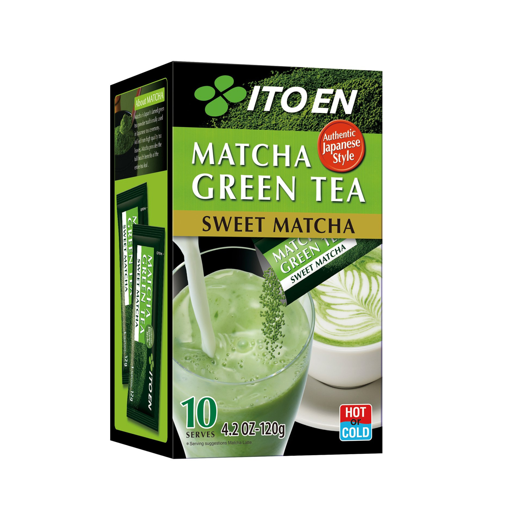 Box of matcha green tea sweet matcha, 10 servings.
