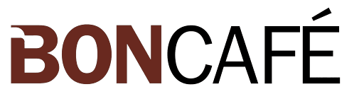 Black and brown text: BON CAFÉ.